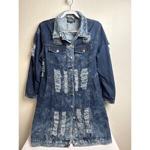 Thrill Demin Jean Shredded Destroyed Punk Goth Dress Size 2X
